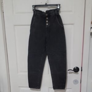 Zara Premium Denim Like New High Rise Charcoal Jeans Limited Edition Trandy